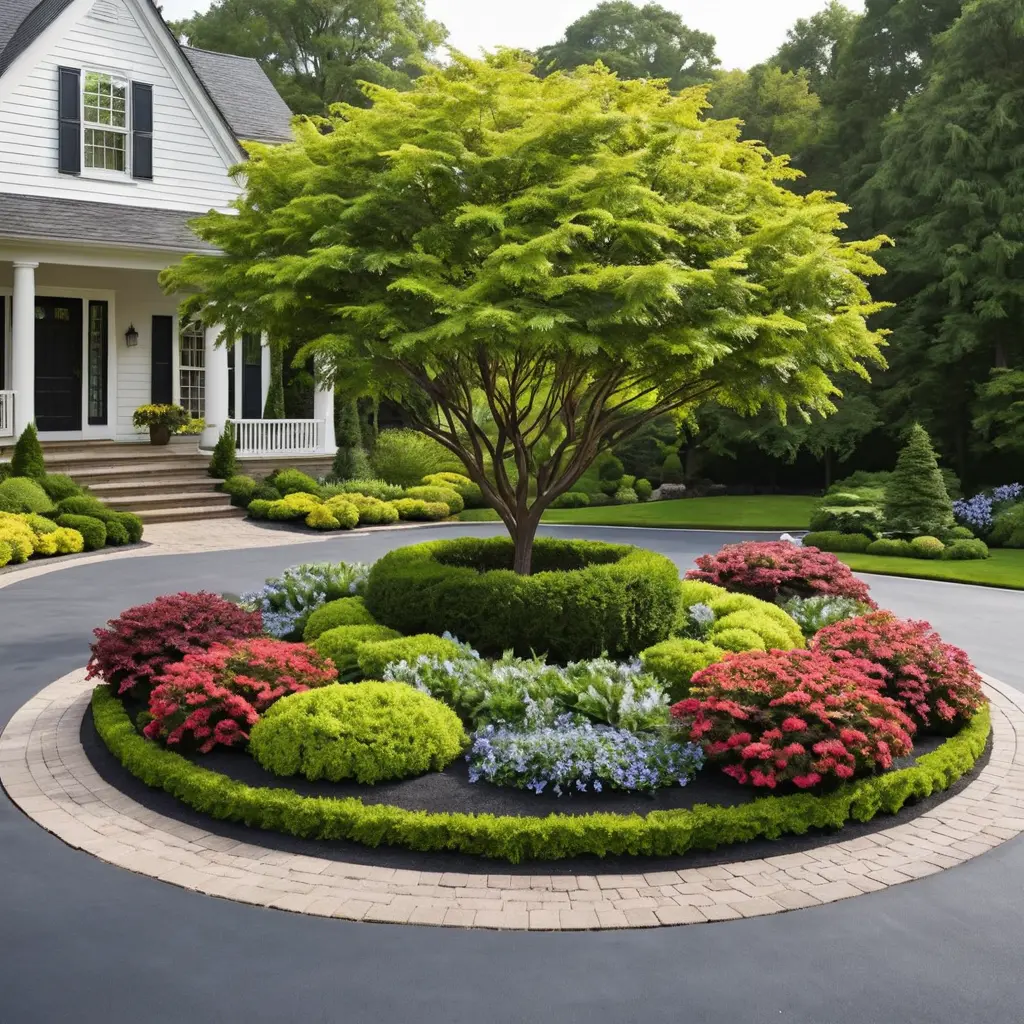 Design a Circular Driveway Garden