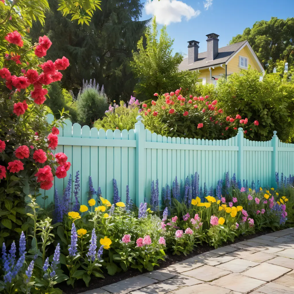 Painted Wooden Fence