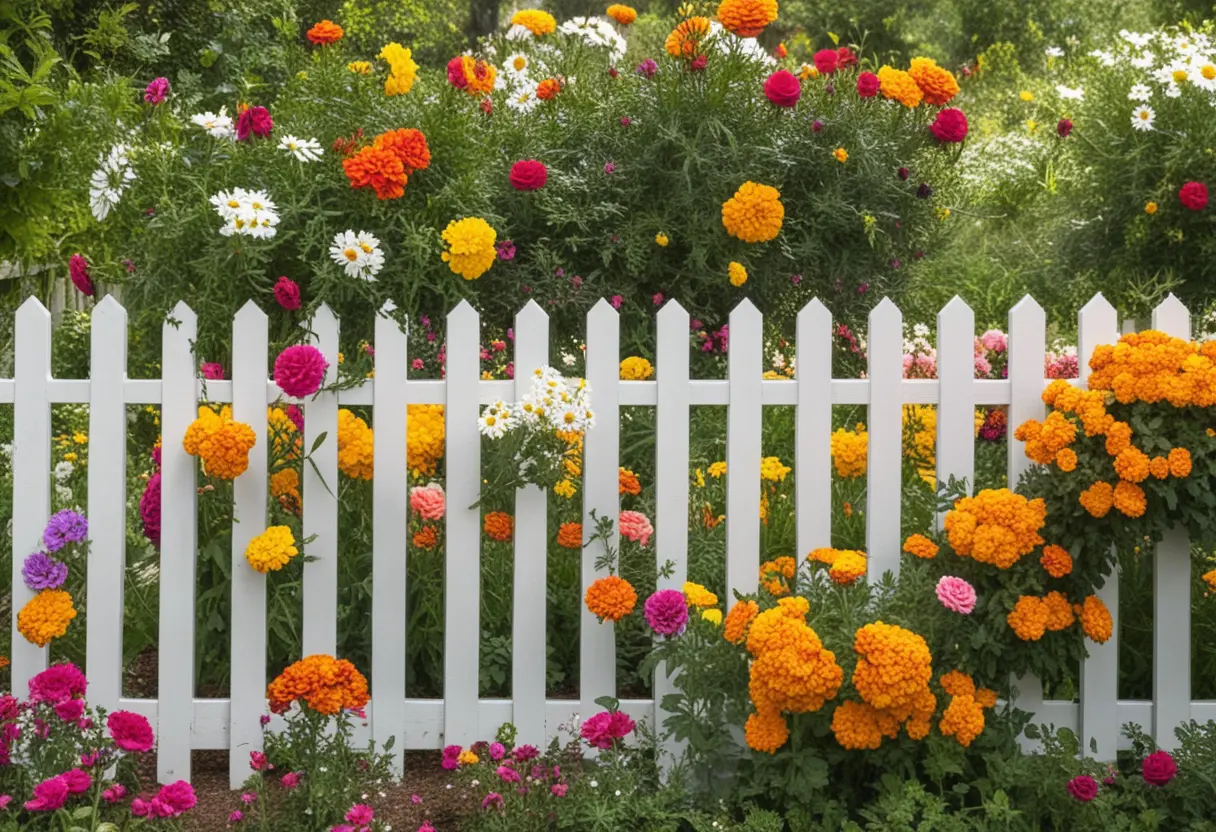 Picket Fence with Flowers