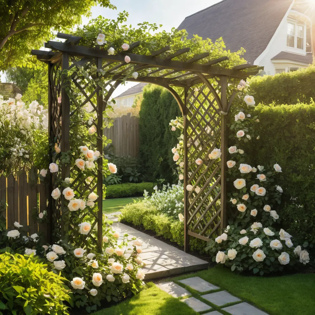 Trellis Fence with Climbing Plants