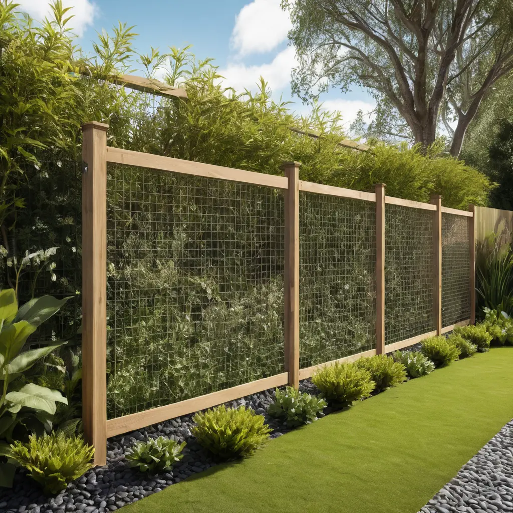 Wire Mesh Fence with Wooden Frame