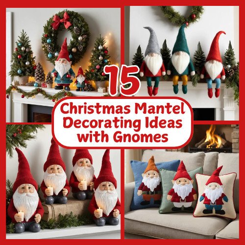 15 Christmas Mantel Decorating Ideas with Gnomes