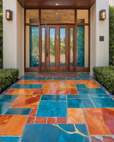 Acid-Stained Cement Pavers