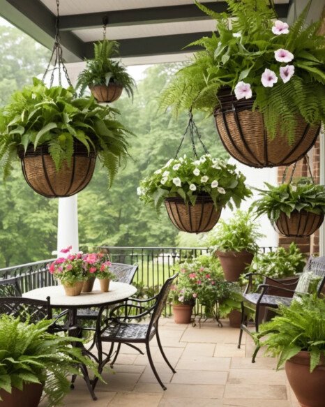 Add Hanging Baskets for Extra Greenery