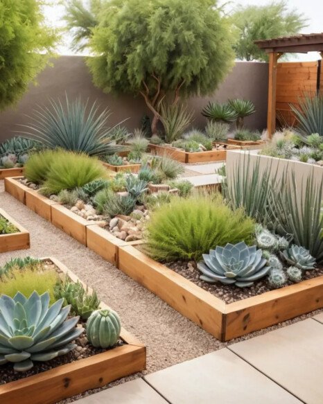 Add Raised Beds with Drought-Tolerant Plants