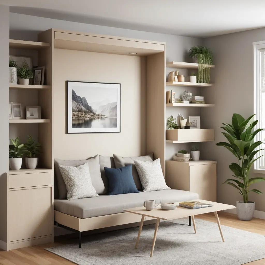 Add a Foldable Murphy Bed with Shelving