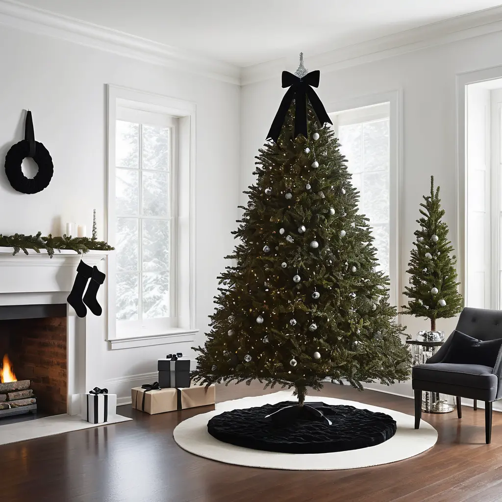 Black Velvet Bows for a Minimalist Tree