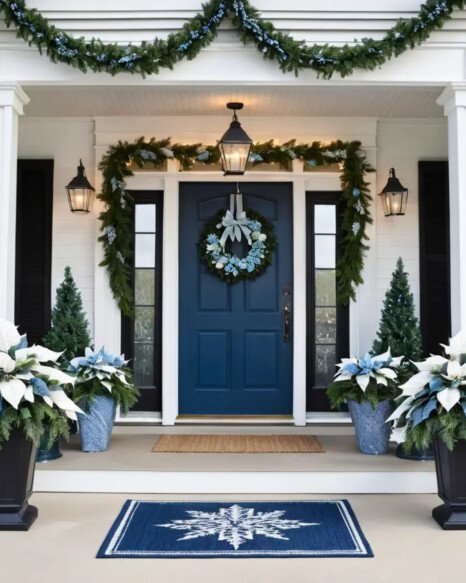 Blue and White Poinsettias
