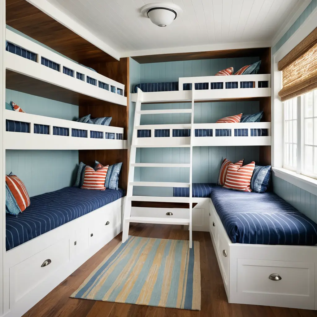 Built-In Coastal Bunk Beds