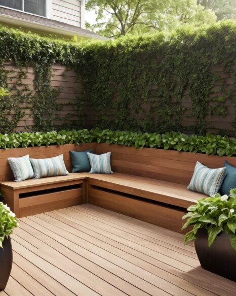 Built-in Bench with Planters
