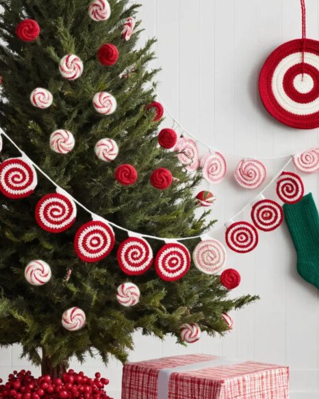 Candy Swirl Crochet Garland