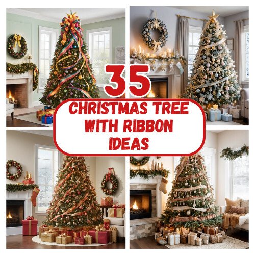 🎀 35 Stunning Christmas Tree with Ribbon Ideas to Brighten Your Holidays 🎄