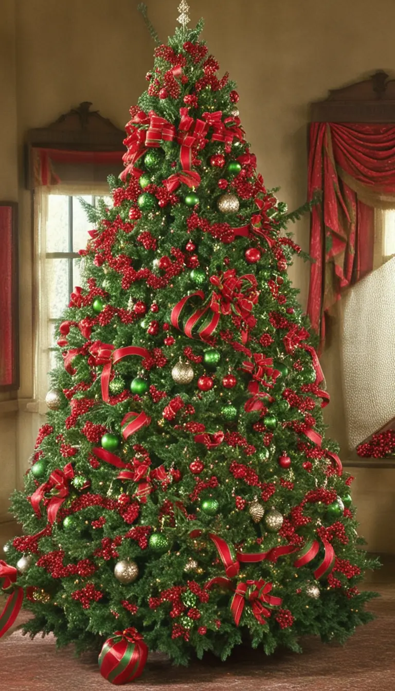 Classic Red and Green Ribbon