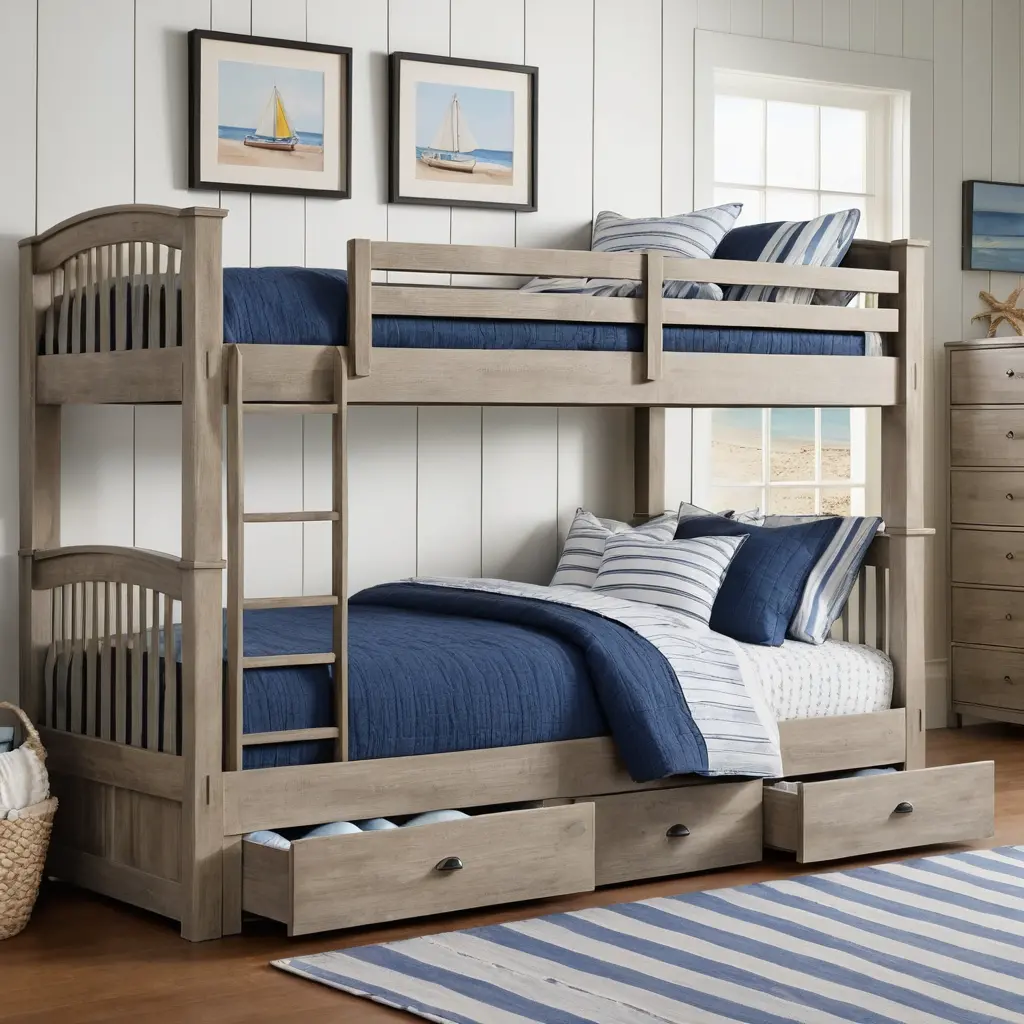 Coastal Bunk Beds with Storage Drawers