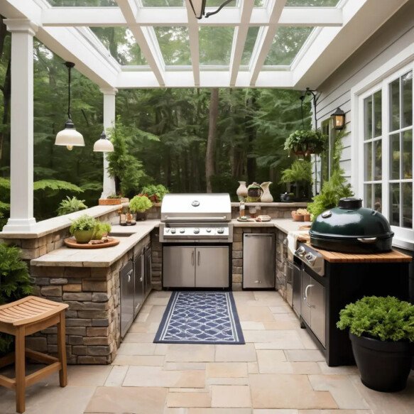 Custom Built-In Barbecue Area