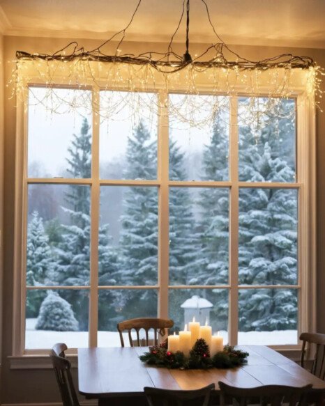 DIY Christmas Light Chandelier