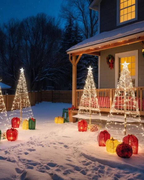 DIY Lighted Christmas Trees