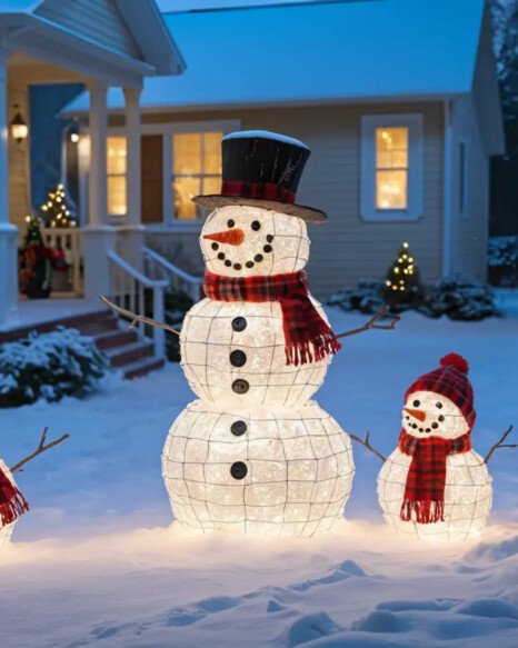 DIY Snowman with Lights