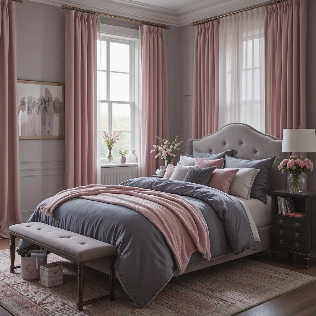 Dusty Pink and Charcoal Grey Palette