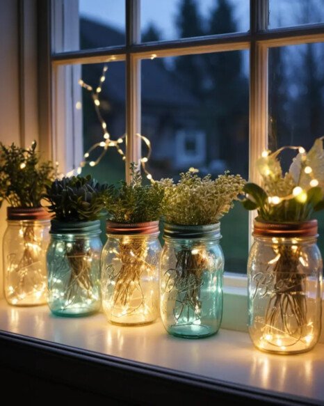 Fairy Lights in a Glass Jar