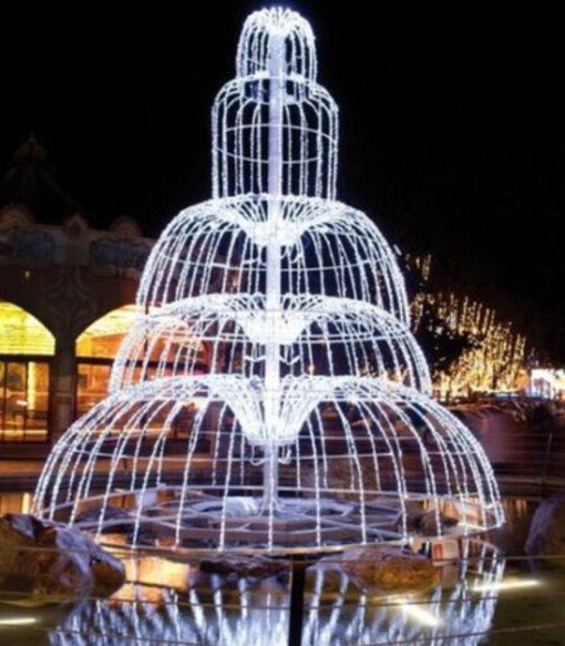 Festive Light Fountain Display