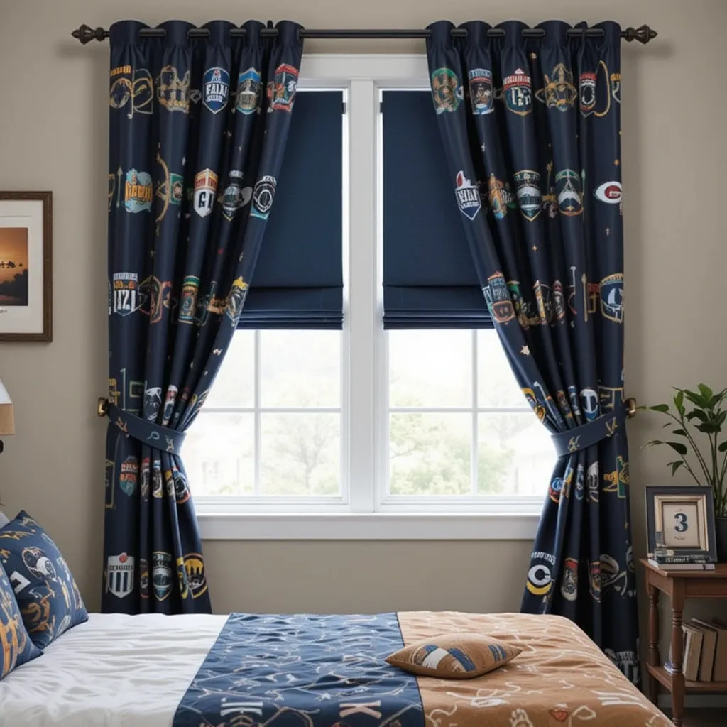 Football-Themed Curtains