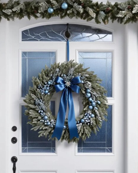 Blue Christmas Porch Decorating Ideas