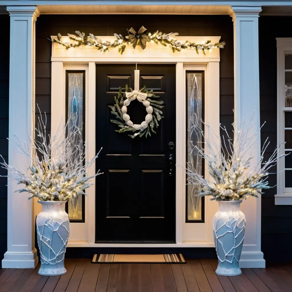 Frosted Branches with Lights