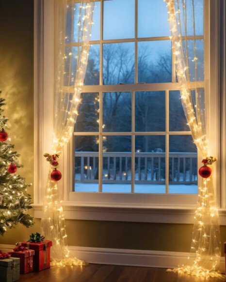 Frosted Curtain Tiebacks with Lights