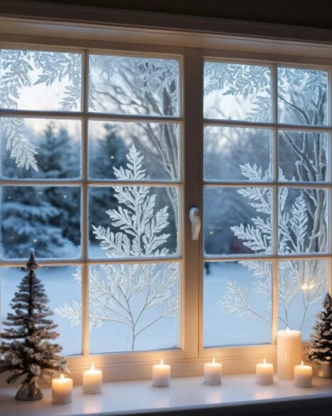 Frosted Window Panes with Lights