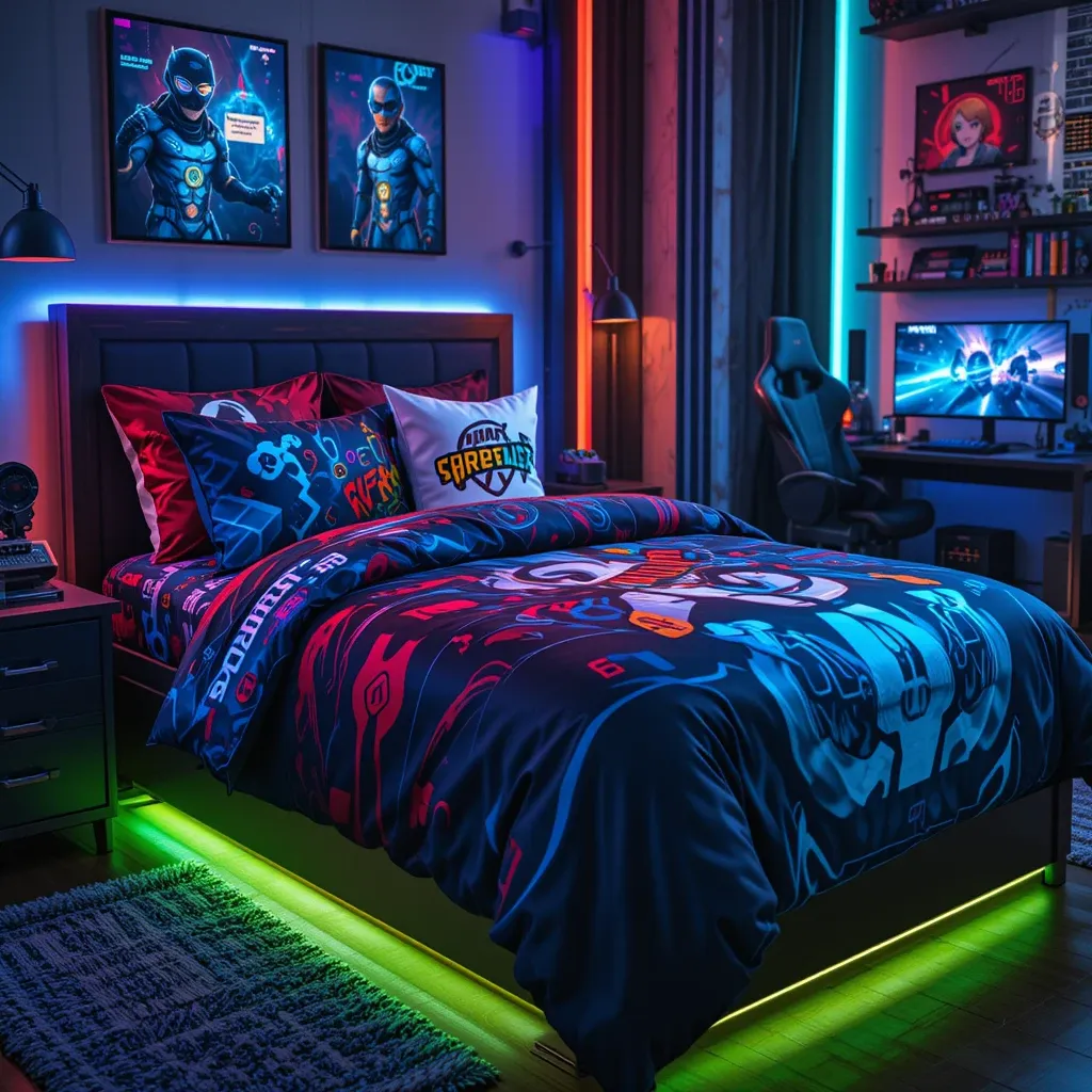 Gaming-Themed Bedding for a Complete Look