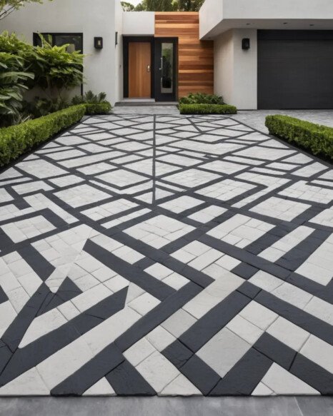 Geometric Pattern Cement Pavers