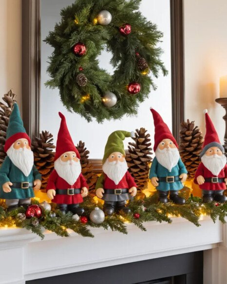 Gnome-Themed Garland with Lights