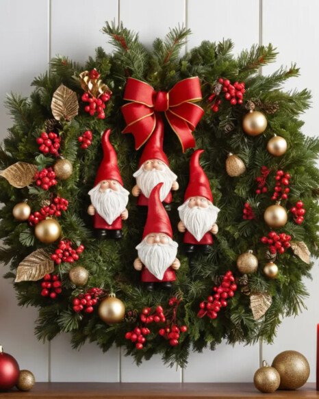 Gnome-Themed Wreath