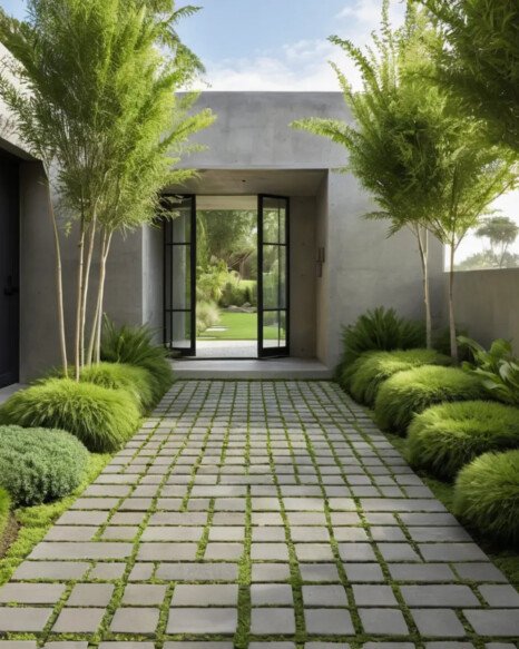 Grid Pattern with Grass or Gravel Joints