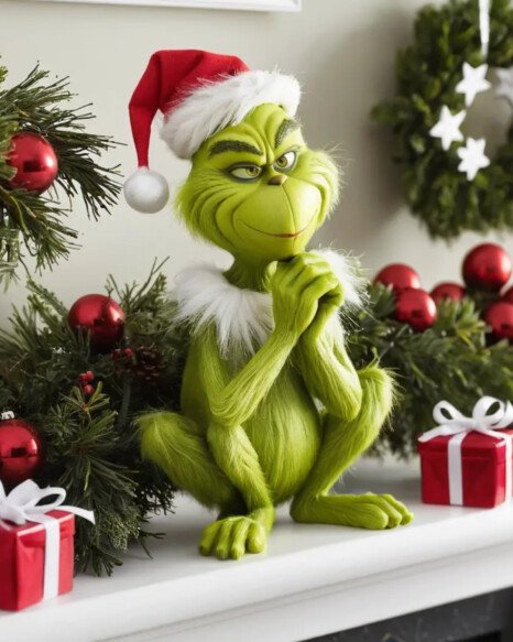 Grinch Figurines as Centerpieces
