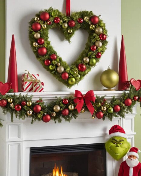 Grinch’s Heart-Shaped Ornaments