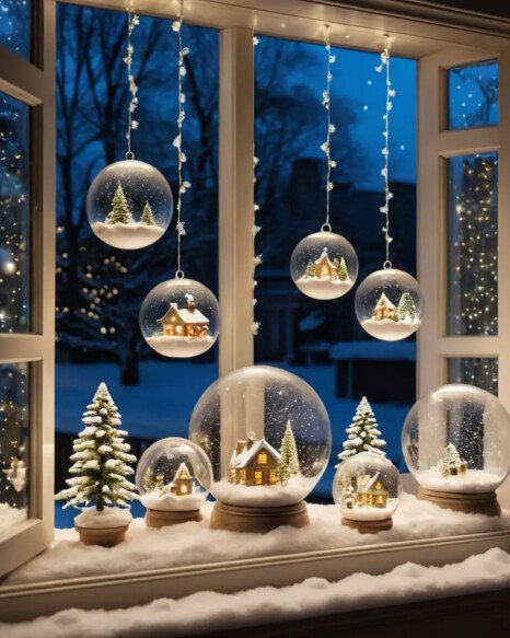 Hanging Snow Globes with Lights