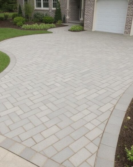 Herringbone Pattern Cement Pavers