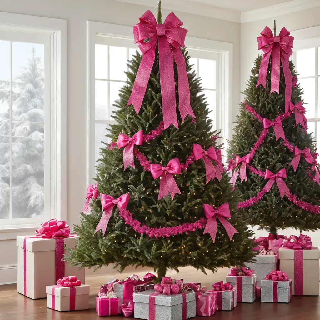 Hot Pink Glitter Bows