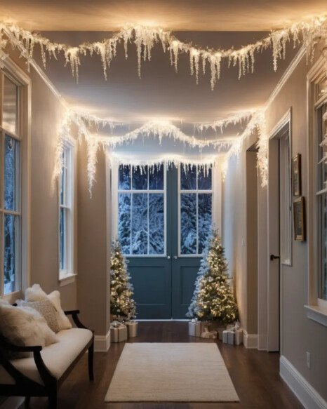 Icicle Lights Along the Ceiling