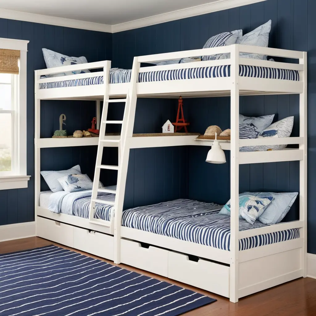 L-Shaped Coastal Bunk Beds