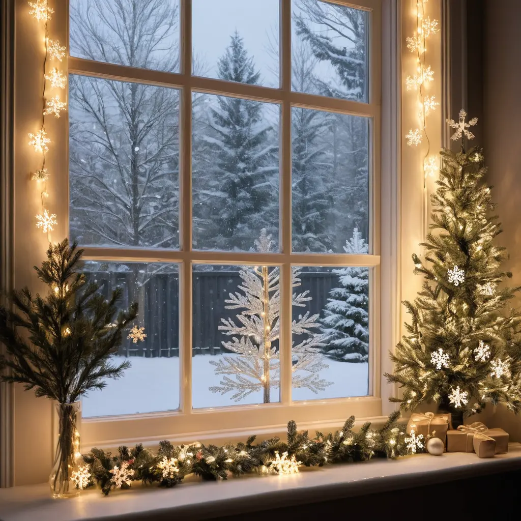 LED Snowflake String Lights