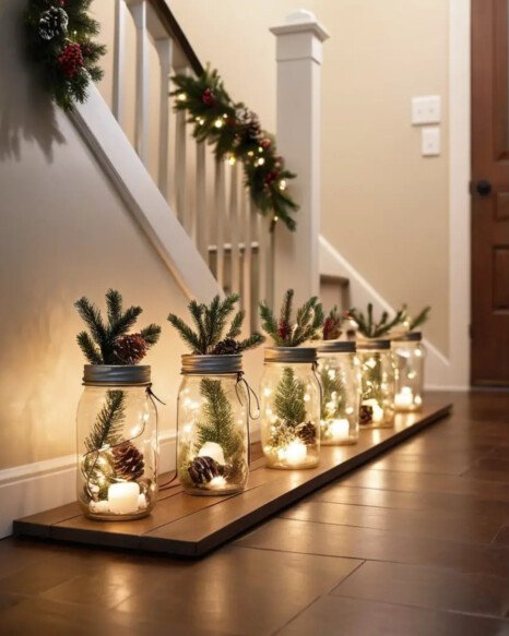 Mason Jars with String Lights