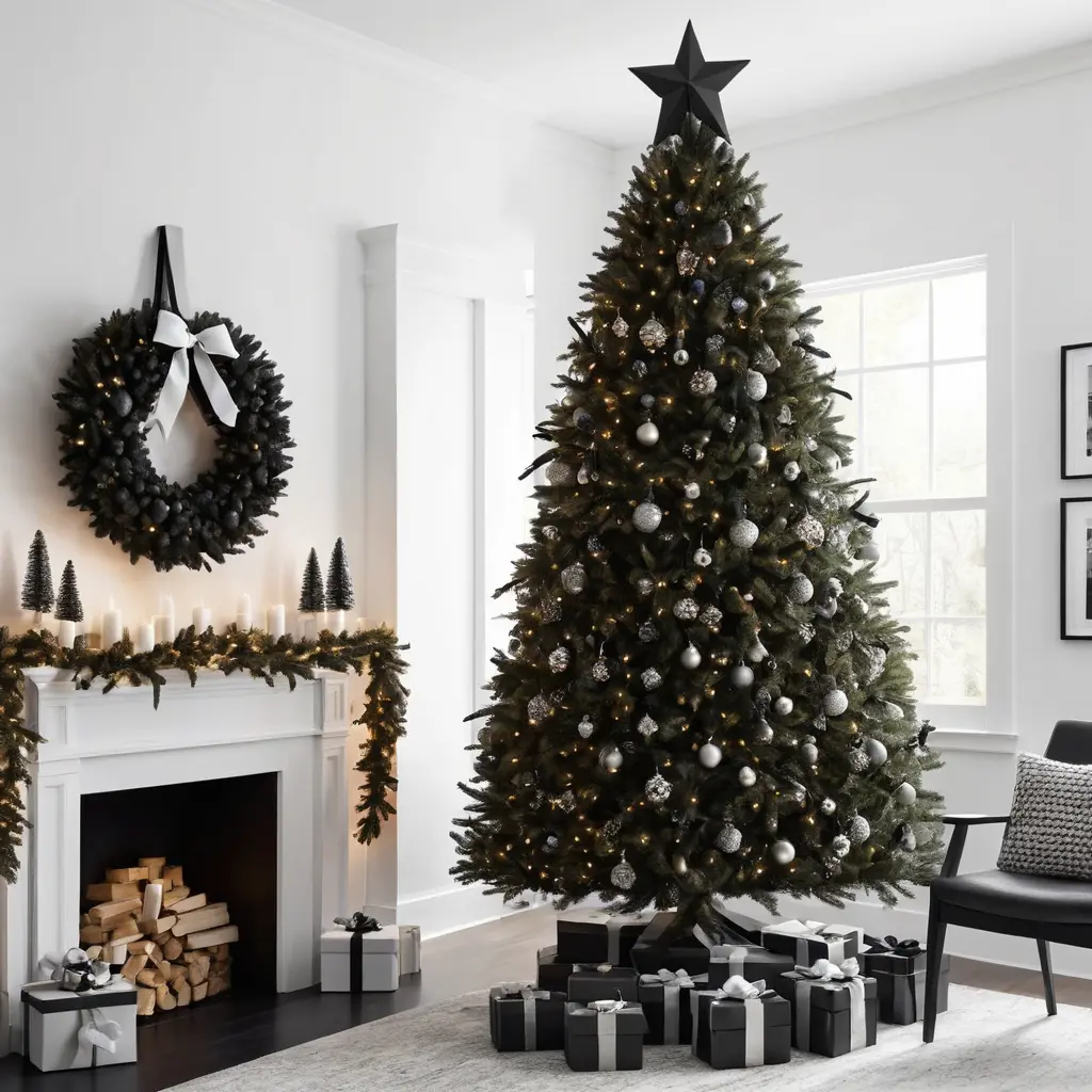 Matte Black Bows for Modern Trees