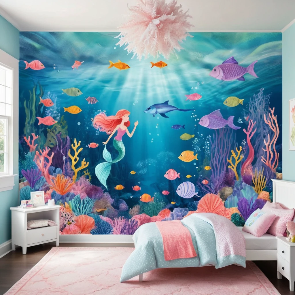 Mermaid Underwater Scene