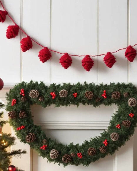 Mini Wreath Crochet Garland