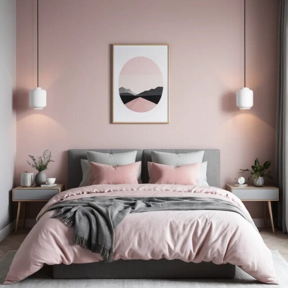 Minimalist Pink and Grey Decor