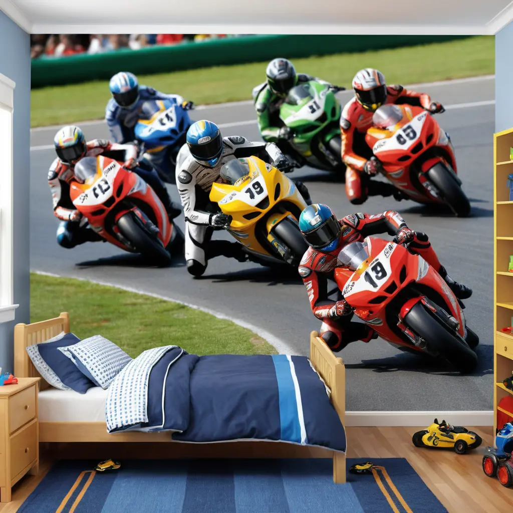Motorcycle Racing Wall