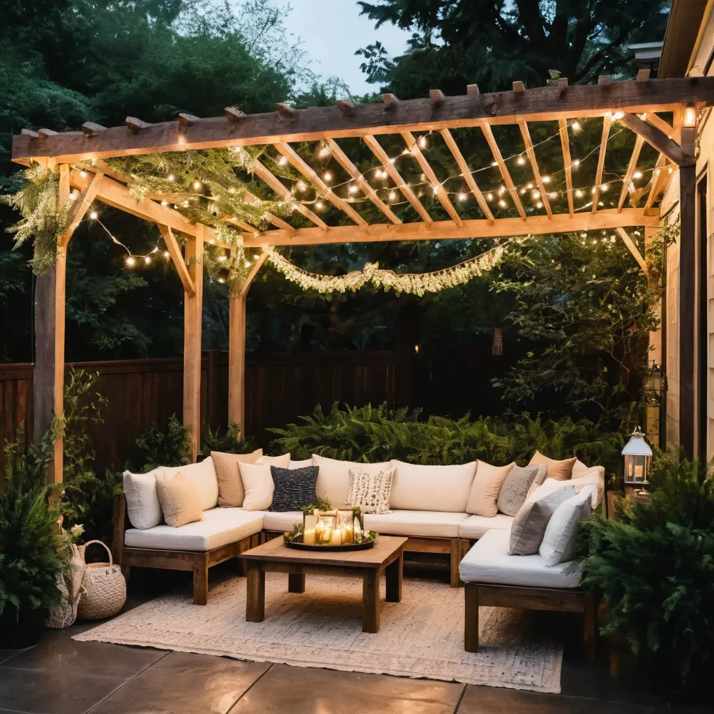 Outdoor String Light Canopy